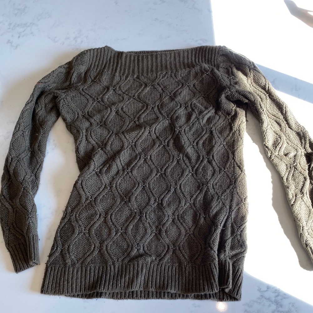 Loft olive green boat neck sweater